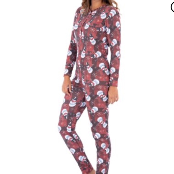 NEW Snowman Print Union Suit - Picture 2 of 3